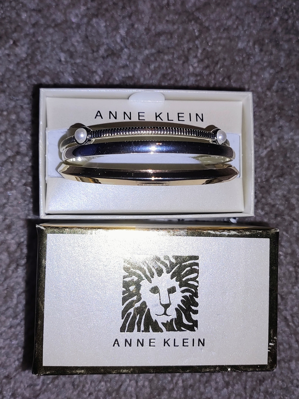 Anne Klein Two-Tone Bangle Bracelet Set - Gold and Silver